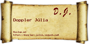 Doppler Júlia névjegykártya